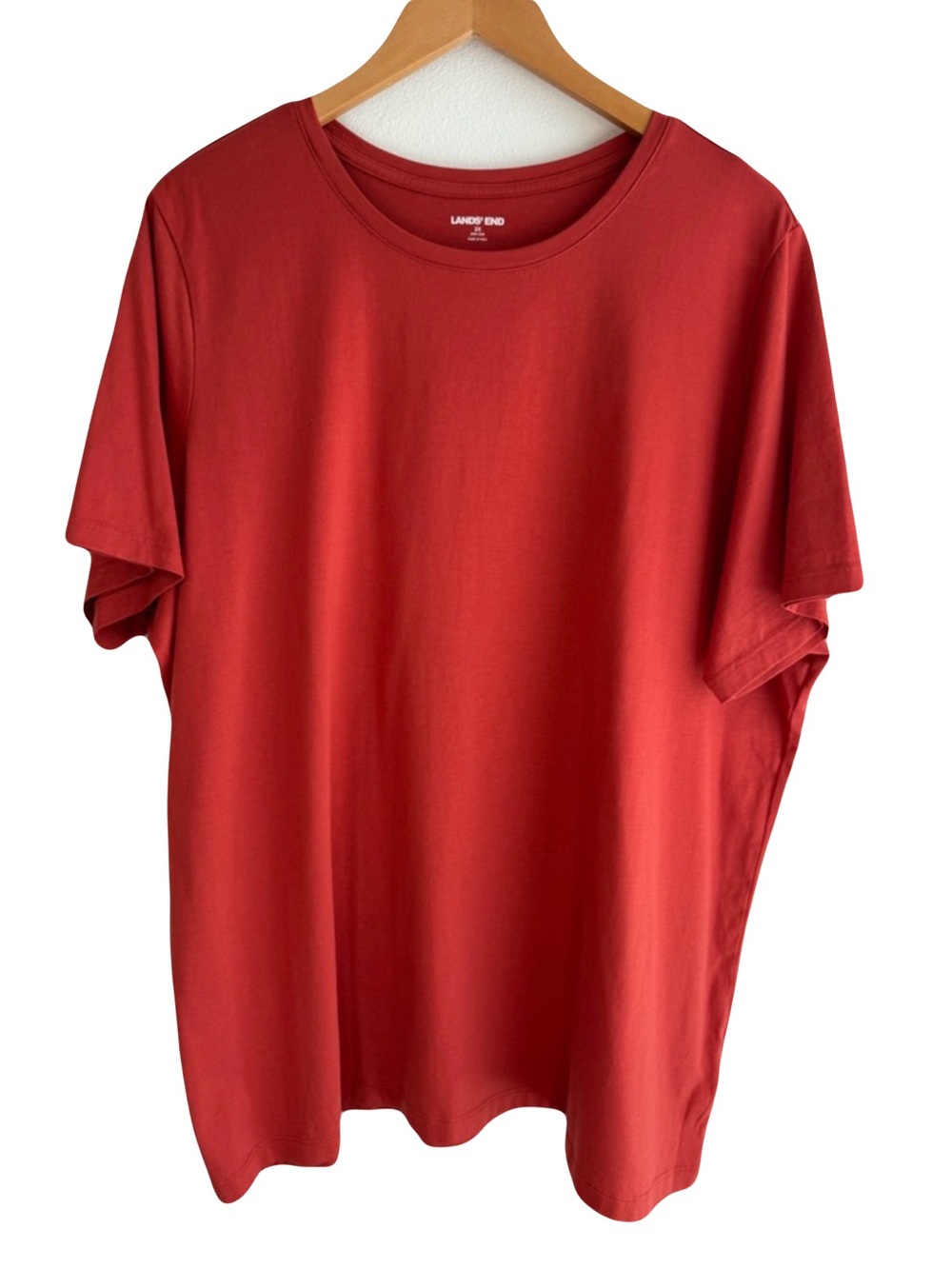 Lands' End Women's Short Sleeve Crew Tee in Rust 2X